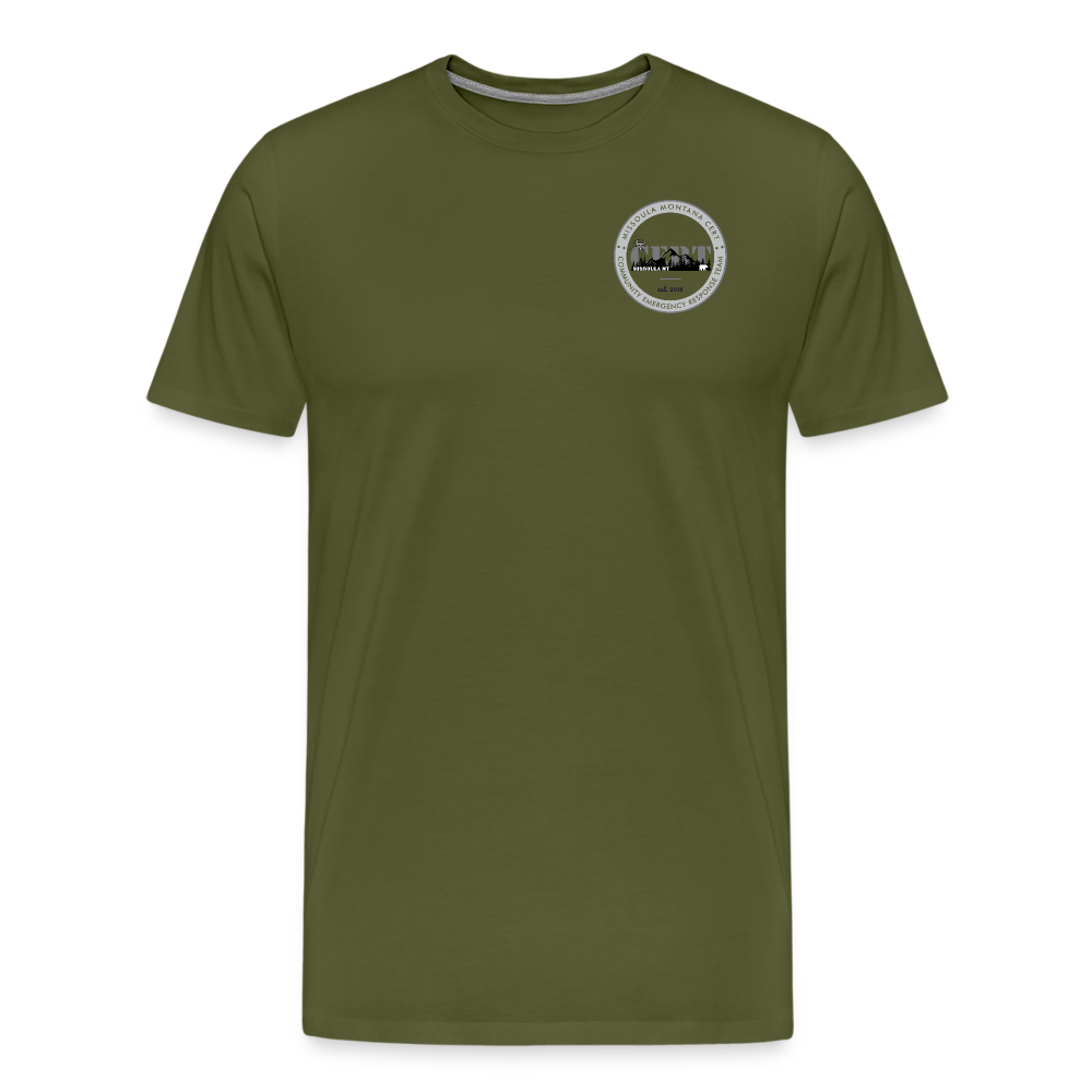 Missoula CERT Team Shirt Round Logo - olive green