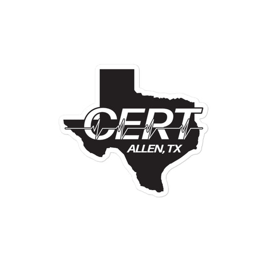 Allen TX CERT Decal B&W