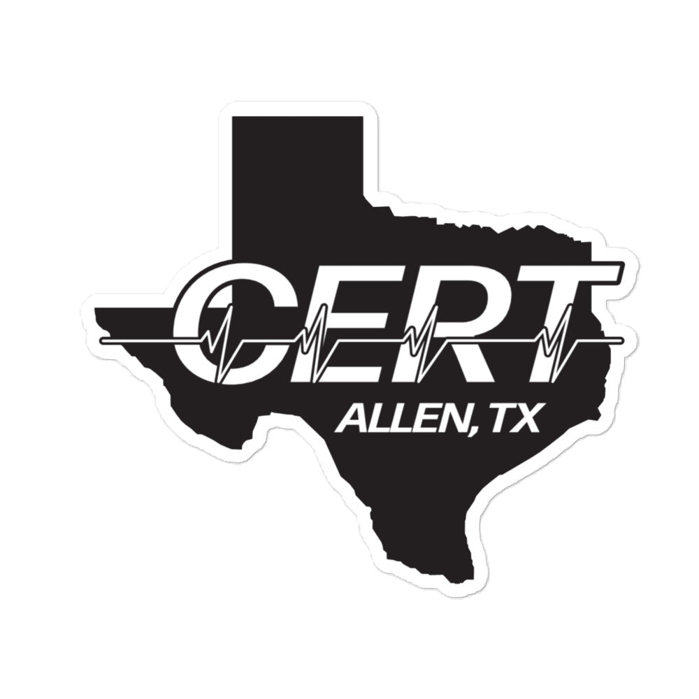 Allen TX CERT Decal B&W