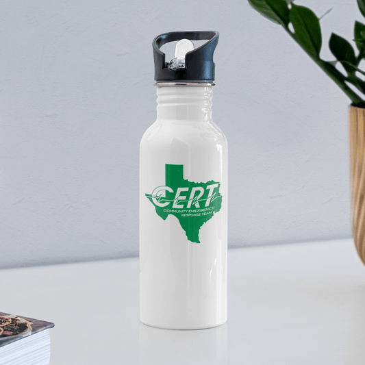 Water Bottle - Allen CERT Logo - white