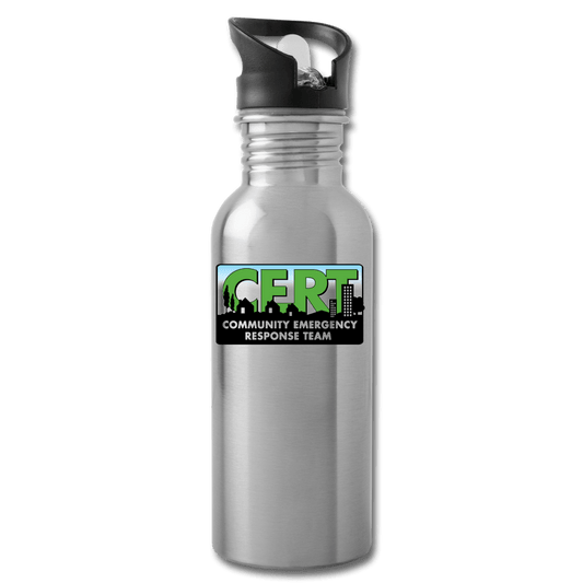 Water Bottle - FEMA CERT Logo - silver