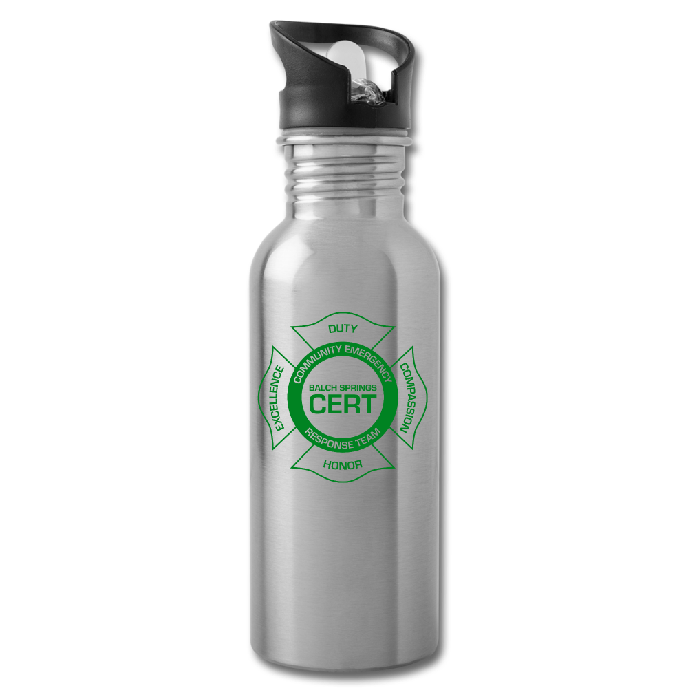 Balch Springs CERT Water Bottle - silver