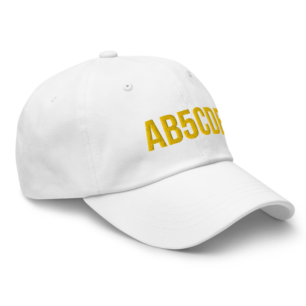 Custom Call Sign Hat - White