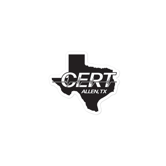 Allen TX CERT Decal B&W