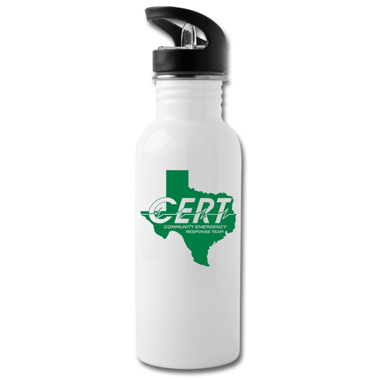 Water Bottle - Allen CERT Logo - white