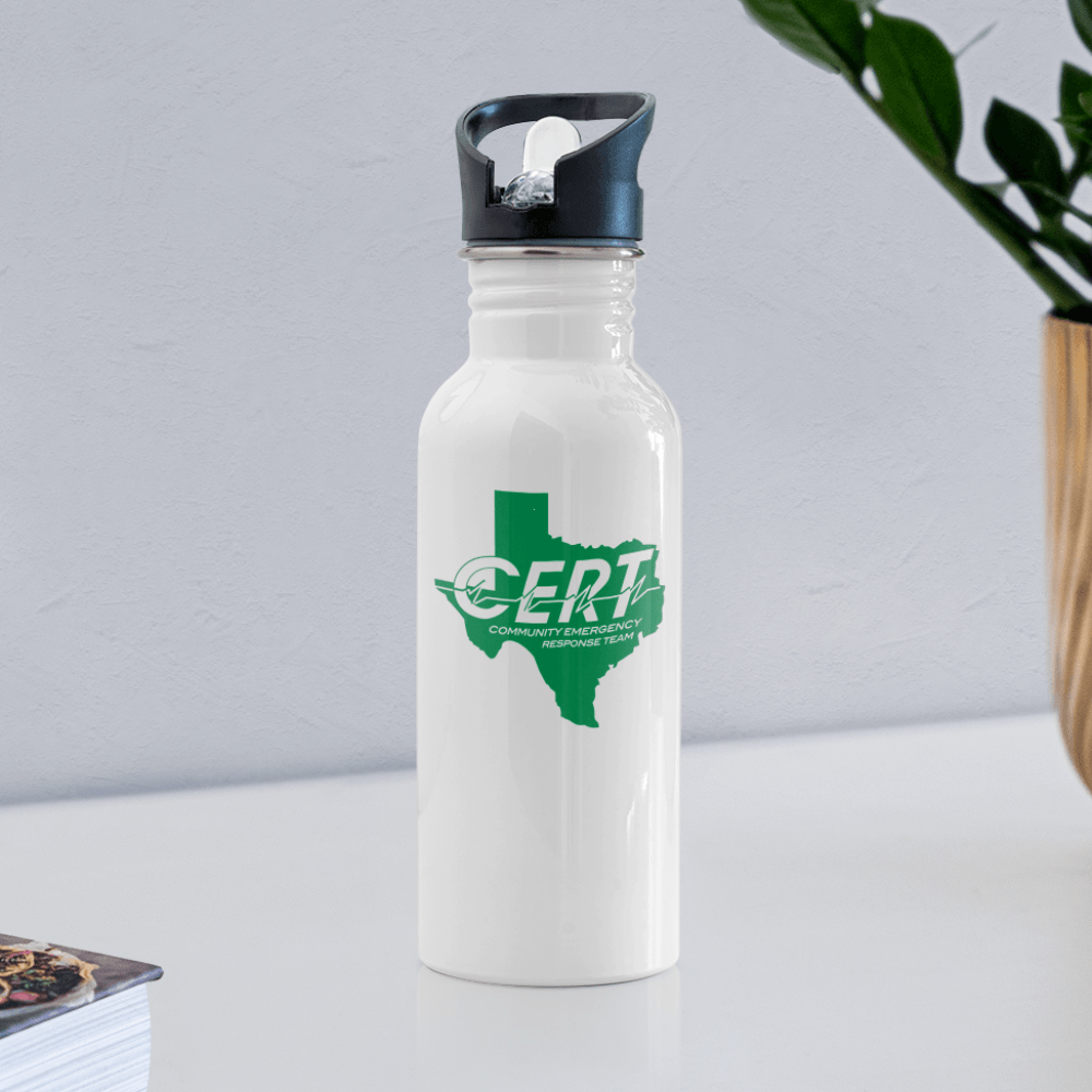 Water Bottle - Allen CERT Logo - white