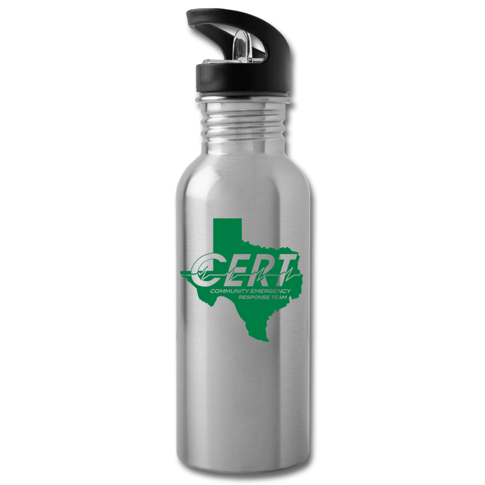 Water Bottle - Allen CERT Logo - silver