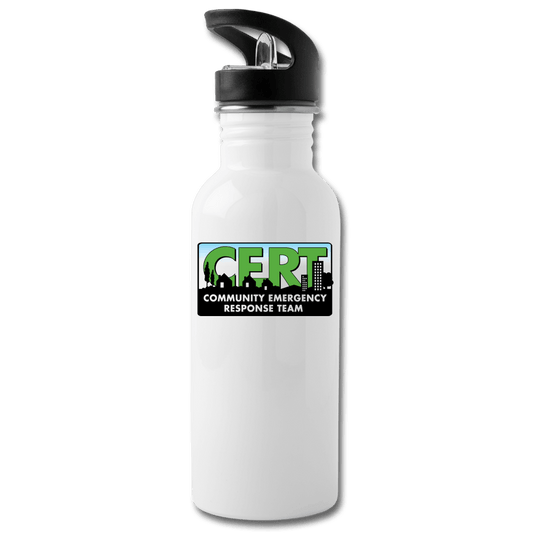 Water Bottle - FEMA CERT Logo - white